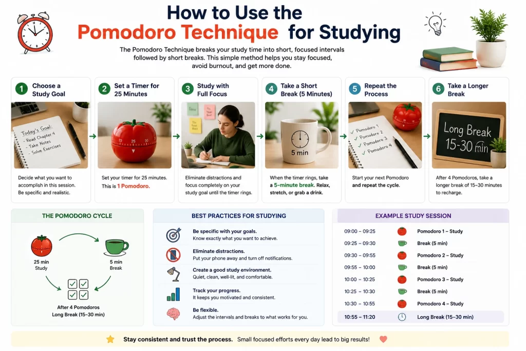 How to Use the Pomodoro Technique for Studying